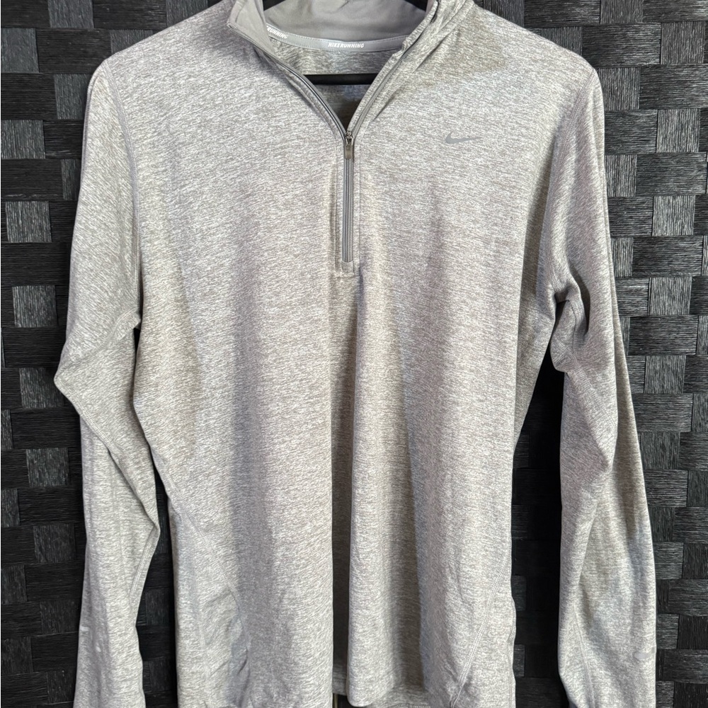 Nike Gray Zip Up Sweater with Stand-Up Collar xl